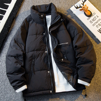 Nouvelle veste d'hiver en duvet de canard blanc pour homme, version coréenne, couleur unie, tendance décontractée, col montant, épaisse et chaude