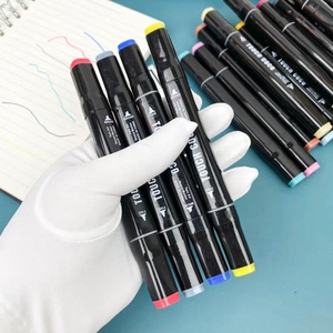 ปากกามาร์คเกอร์แอลกอฮอล์แบบหัวคู่ 24 สี ขายส่ง, ปากกาเขียนแบบหัวใหญ่และหัวเล็ก พร้อมกระเป๋าผ้าแคนวาส, อุปกรณ์วาดภาพสำหรับนักเรียน วาดอนิเมะ มังงะ - Product Image 4