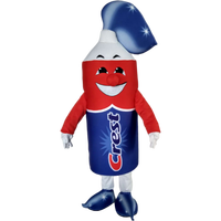 Costumes de mascotte publicitaires en peluche unisexe pour adultes, design 'Blue Sky Good Design', pour événements, en forme de dentifrice
