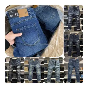 2024 Factory Wholesale Mens Jeans Classic Style Business Casual Gentlemen Stretch Regular Fit Denim Trousers