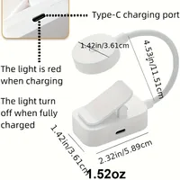 Lampe de lecture pliable mini à clip, rechargeable USB, LED, 3 modes, protection oculaire, intensité réglable en continu, flexible pour chambre
