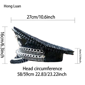 Sombrero <span class=keywords><strong>de</strong></span> Capitán Steampunk con Pedrería y Logotipo Personalizado, Bajo MOQ, Ideal para <span class=keywords><strong>el</strong></span> Día <span class=keywords><strong>de</strong></span> San Jorge y <span class=keywords><strong>el</strong></span> Festival <span class=keywords><strong>de</strong></span> la Rosa Roja - Product Image 6