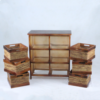 Panier en bois rustique industriel, corbeille à tiroirs, armoire de rangement en maïs, pour la maison
