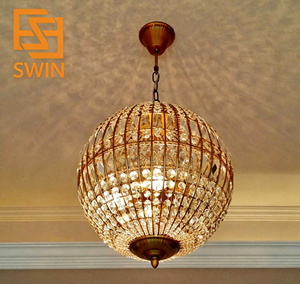 <span class=keywords><strong>Lampadario</strong></span> a Sospensione in Cristallo Stile Impero Vintage Americano con Globo di Cristallo - Product Image 1