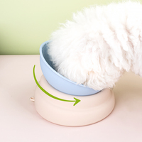 Bol à eau portable pour animaux de compagnie, résistant aux éclaboussures, en silicone 2 en 1, pour utilisation en voiture, bol à eau pour chien à alimentation lente