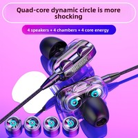 Headphone In-Ear Cetakan Khusus Dual Dynamic Driver Kontrol In-Line 3.5mm Earphone Smartphone Kabel 1.2m Silikon Gel TPE