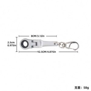 Llavero de metal portátil de 10 mm con forma de llave inglesa ajustable, accesorios personalizados para coche, herramientas de llavero con forma de mini llave inglesa. - Product Image 6