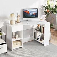 Organisateur de bureau d'angle en L moderne pour commande en gros avec étagères de rangement et tiroir pour petits espaces et bureau à domicile