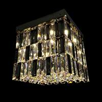 Lustre en cristal ovale argenté de luxe moderne encastré lumière blanche chaude lampe centrale pour villa décoration intérieure technologie CCT