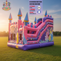 Château gonflable Nova NVAP-0106, rose et violet, avec toboggan sec, château gonflable pour enfants, princesse