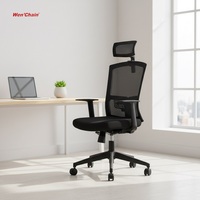 Chaise de bureau ergonomique réglable en tissu mesh noir - Chaise pivotante moderne, certification BIFMA, garantie de 2 ans, utilisation à domicile ou au bureau