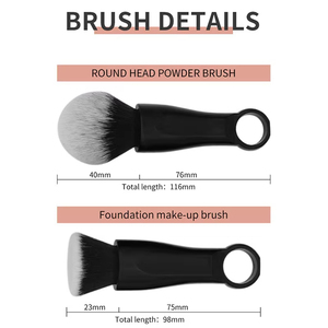 Juego de Brochas de Maquillaje Profesional Personalizable con Logotipo Personalizado, Virola de Aluminio, Pelo Sintético de Cabra Suave, Brochas Pequeñas para Rubor Facial - Product Image 6