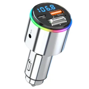 Nieuwe Aankomst Auto Mp3 Speler Bluetooth 5.1 Zink Legering Usb Snellader Fm Zender Qc 3.0 Autolader