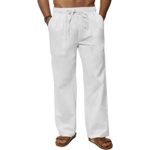 2025 hommes été coton lin plage cordon pantalon décontracté Yoga pantalon - Product Image 1