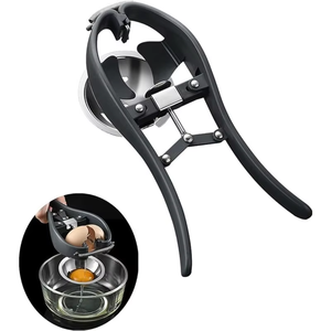 Separador de huevos de acero inoxidable, abridor de huevos manual con separador de yema y clara, cortador de cáscaras de huevo, herramienta para romper huevos - Product Image 1