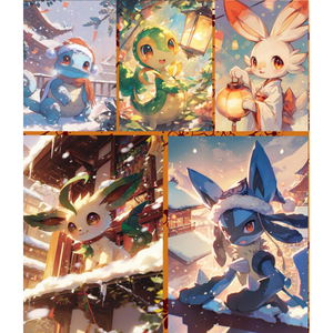 Álbum de Tarjetas A5 JPS con Diseño de Comida de Año Nuevo, Estilo <span class=keywords><strong>Pokémon</strong></span>, para Fiesta de Año Nuevo, con Purpurina Esmerilada y Estampado en Caliente, Caja Sorpresa de Tarjetas Coleccionables - Product Image 2