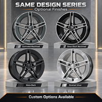Jantes forgées 6061-T6 à cinq branches, finition usinée gris anthracite, concaves peu profondes, 18-22 pouces, 5x112 5x114.3 pour BMW Audi Mercedes-Benz