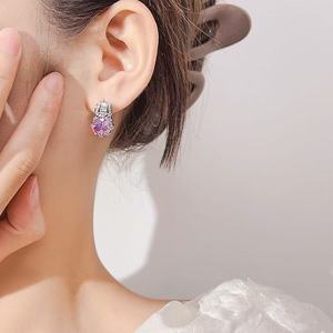 Magnifiques boucles d'oreilles Aurora/vertes en <span class=keywords><strong>CZ</strong></span> pavé pour soirée haut de gamme - Product Image 5