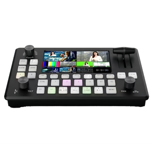 Commutateur vidéo EZOLEN à cinq voies PGM PVW avec commande T-Bar, bouton à bascule, menu, pour la diffusion en direct, prend en charge jusqu'à deux niveaux pour les conférences - Product Image 1