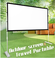 Écran de Projection pliable portable de qualité supérieure 100 "16:9 écran de projecteur extérieur à pliage rapide avec support pour le camping de cinéma maison