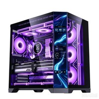Caja de computadora SAMA PC de vidrio templado ATX CPU Gaming Gabinete de PC de escritorio Chasis de computadora con pantalla