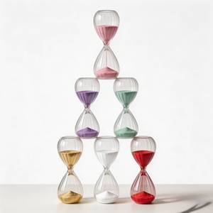 Elegant Patterned Glass Hourglass Timer for Home Decoration, Office <b>Desk</b>, Study Room, Birthday Gifts, Sand <b>Clock</b> Modern Style - Product Image 6