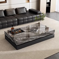 Table basse ronde moderne de luxe italienne en pierre frittée, ensemble de tables gigognes pour appartement, prix de gros usine