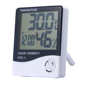 LCD electrónico <span class=keywords><strong>Digital</strong></span> <span class=keywords><strong>temperatura</strong></span> <span class=keywords><strong>humedad</strong></span> <span class=keywords><strong>medidor</strong></span> termómetro higrómetro Interior Exterior Monitor meteorológico estación con reloj - Product Image 5