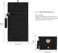 Sac à langer en polyester pour maman, pliable, organisateur de rangement suspendu, pochette portable pour couches de bébé, pour les soins de bébé