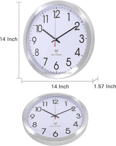 Reloj de Pared Analógico Atómico, Reloj de Pared con Control por Radio, Reloj de Pared con Marco de Aluminio para el Hogar, la Escuela y la Oficina - Product Image 2