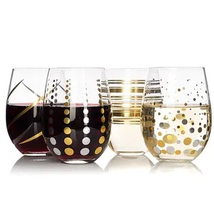A Forma di uovo Set di 4 Custom Bicchieri di Vino Decorativo Oro Stemless Calice di Vino di Vetro Decor