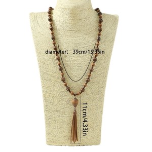 Boho <span class=keywords><strong>Chic</strong></span> Collier de perles en bois pour femmes et hommes Chaîne géométrique faite à la main inspirée de l'Afrique pour bijoux de <span class=keywords><strong>style</strong></span> <span class=keywords><strong>bohème</strong></span> - Product Image 6