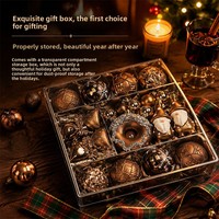 Kit de Décorations de Noël de Luxe en Gros : Boules Assorties Marron, Rouge, Bleu, Rose, Ornements de Sapin, Gnomes et Donuts