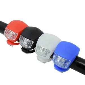 Colorful silicone conduziu a luz da bicicleta led piscando luz de advertência da bicicleta da frente luz da bicicleta de borracha de silicone