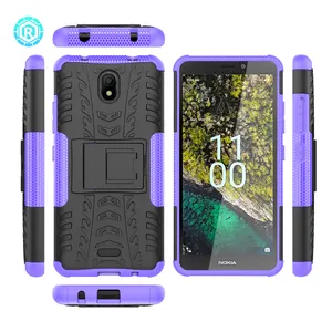 핫 세일 모든 것을 포함하는 보호 Shockproof 휴대 전화 케이스 노키아 C100 360 회전 킥 스탠드