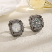Montre-bague carrée mini unisexe en alliage de zinc plaqué argent, modèle E de la marque ZK, avec logo personnalisé, idéale pour mariage, fête ou cadeau de fiançailles