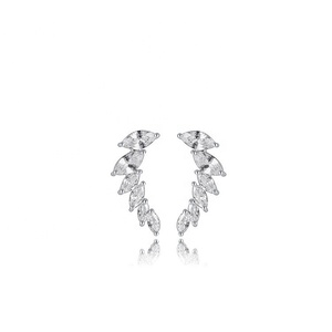 En gros haute qualité femmes bijoux en laiton plaqué rhodium <span class=keywords><strong>ange</strong></span> ailes micro incrustation zircon cubique boucles <span class=keywords><strong>d</strong></span>'oreilles - Product Image 6