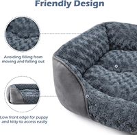 Lit pour animaux de compagnie classique carré solide, rembourré de mousse à mémoire de forme douce et chaude, imperméable et antidérapant, pour chien, en carton
