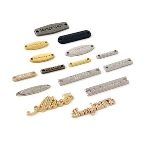 Tùy chỉnh quần áo biểu tượng thẻ hợp kim kẽm Thư chết đúc may kim loại tên nơi Laser Cut <span class=keywords><strong>Edge</strong></span> mạ điện may nhãn - Product Image 5