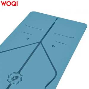 Tapis de yoga Woqi 6 mm d'épaisseur, TPE antidérapant, rectangulaire, bleu marine, pour la gym à domicile, la gymnastique et le remodelage corporel - Product Image 2