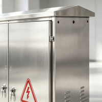 Caja de Distribución de Energía de Bajo Voltaje de Acero Inoxidable de Alta Calidad, Gabinete Eléctrico Impermeable de Doble Puerta