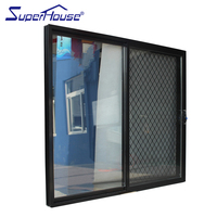 Porte coulissante en aluminium à cadre fin noir avec double vitrage, système de verre à cadre étroit pour villa, appartement, hôtel, bureau