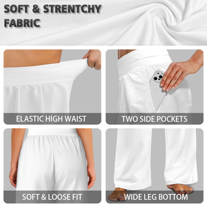 Pantalon large imprimé de feuilles de Maile pour femmes, pantalon long imprimé de fleurs hawaïennes, pantalon long pour femmes, vente en gros - Product Image 5