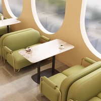 Nouveau minimaliste en cuir PU stand canapé Table ensemble meubles de Restaurant durables pour cafés restaurants restaurants magasins de desserts