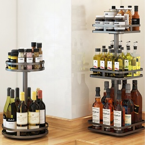 도매 조리대 <span class=keywords><strong>3</strong></span> 단 스탠드 회전 이동식 냉장고 향신료 랙 코너 주방 수납 캐비닛 주최자 욕실 선반 - Product Image 4