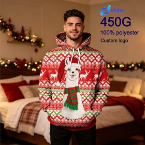 Sudaderas con Capucha de <span class=keywords><strong>Santa</strong></span> Claus Impresas en 3D Personalizadas al por Mayor para Hombre y Mujer, Otoño, 100% Poliéster, Sudaderas Navideñas, Tallas Grandes - Product Image 1