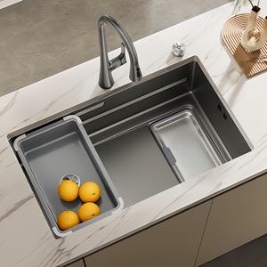 Évier de cuisine sous plan en acier inoxydable 304, grande cuve unique, pour lavage de légumes et vaisselle domestique - Product Image 1