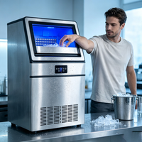 Machine à glaçons électrique commerciale haute capacité 72 kg/jour, forme cube, pour usage hôtelier avec écran tactile