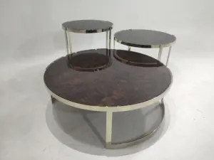미니멀리스트 하이 엔드 Mable 디자이너 화이트 대리석 현대 가구 금속 센터 테이블 북유럽 나무 중첩 커피 테이블