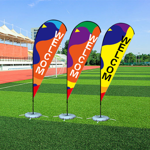 Drapeau <span class=keywords><strong>de</strong></span> plage rectangulaire en forme <span class=keywords><strong>de</strong></span> larme <span class=keywords><strong>de</strong></span> haute qualité avec logo personnalisé, drapeau à franges, drapeau extérieur avec piquet - Product Image 6